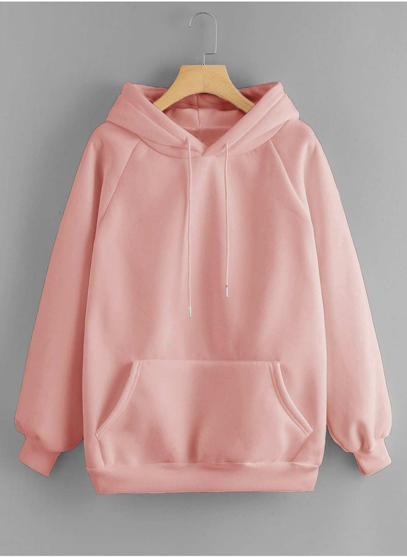 Drawstring Detail Solid Hoodie