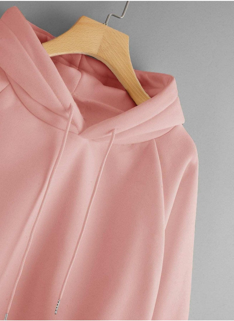 Drawstring Detail Solid Hoodie