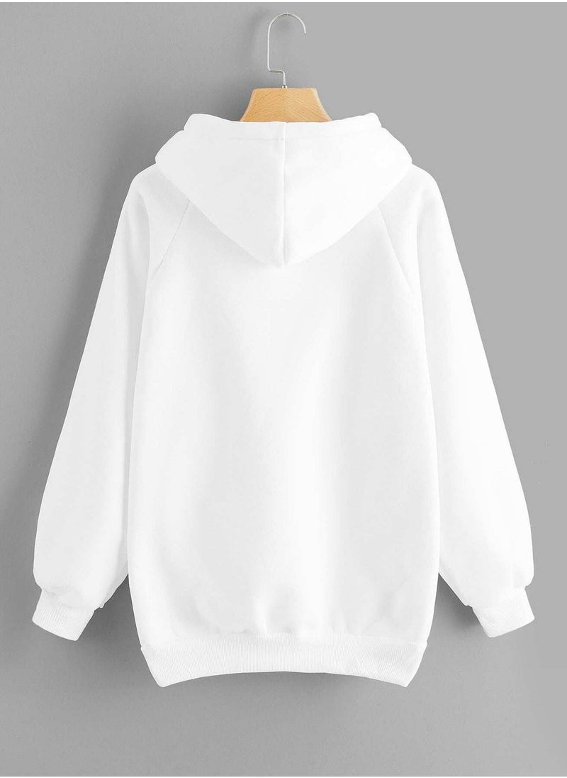 Drawstring Raglan Sleeve Hoodie