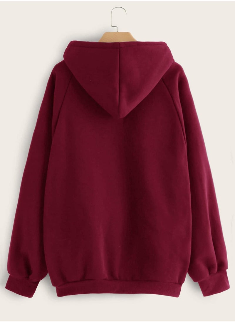 Raglan Sleeve Kangaroo Pocket Hoodie