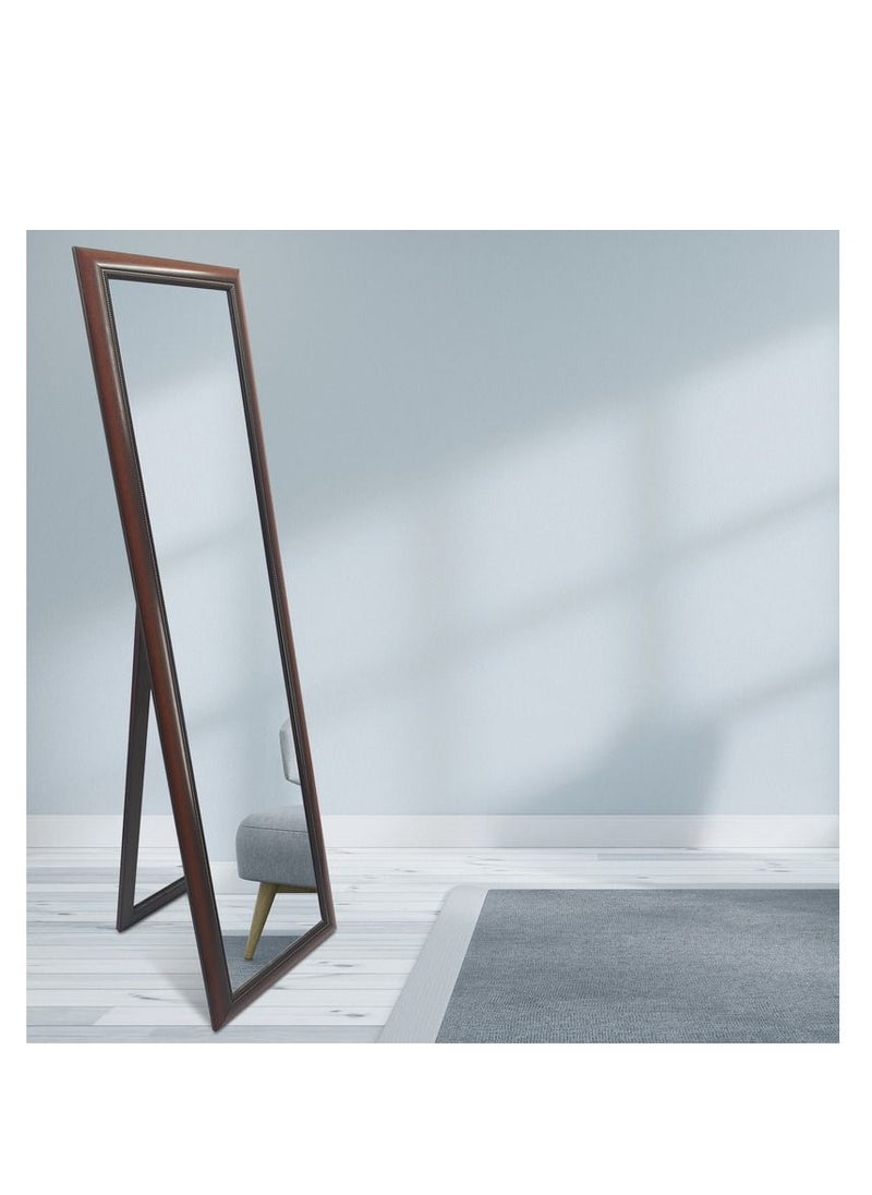 DECORHILLS 50*150cm Outer Size Full Length Stand Mirror Large Rectangle for Bedroom and Floor PVC Thin Frame (MEHROON 40*140cm Inner Size)