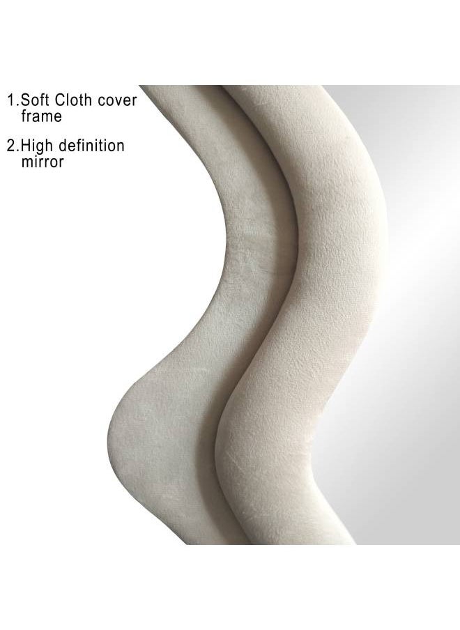 Cream Wavy Shaped Full Length Mirror, Size 178X12X78 Cm