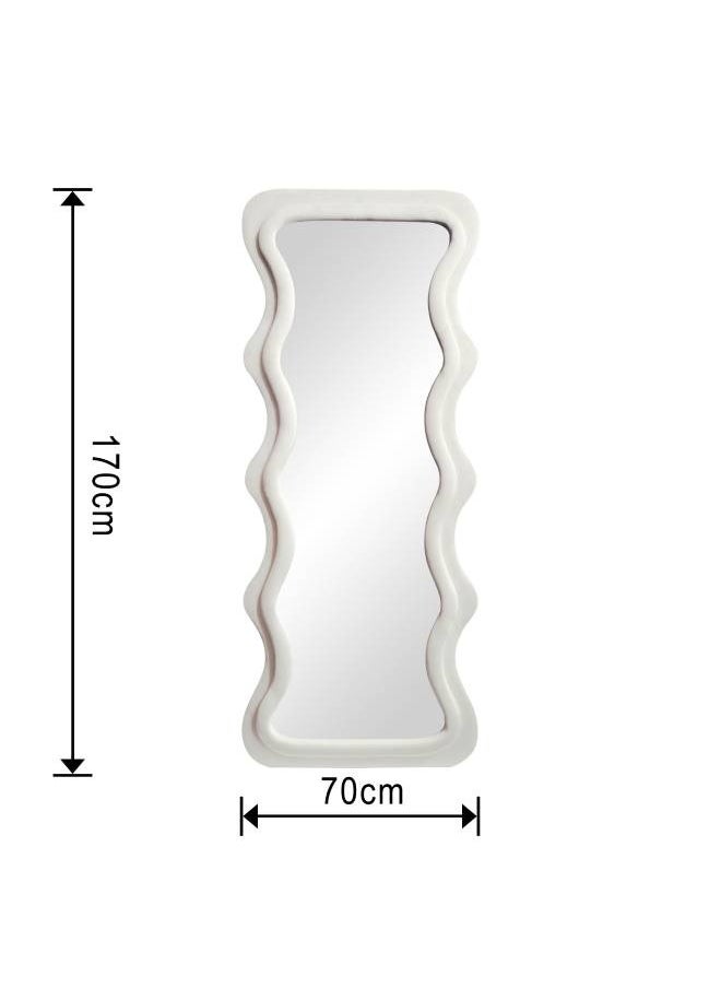 Cream Wavy Shaped Full Length Mirror, Size 178X12X78 Cm