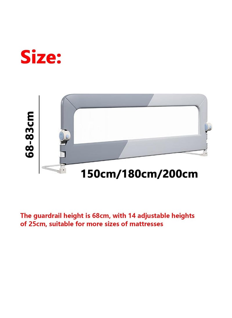 Foldable Crib Bed Rail Guard Upgraded Child Guardrail,Adjustable Heights & Foldable Portable Bedrail Extra Tall Child Safety Side Railing Guards for Kids (180cm)