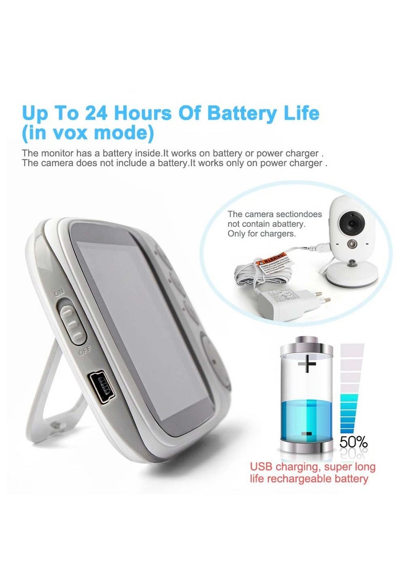 VB603 Video Baby Monitor 2.4G Mother Kids Two-way Audio Night Vision Video Surveillance Cameras With Temperature display Screen