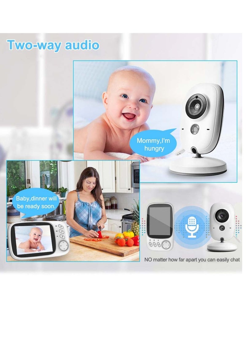 VB603 Video Baby Monitor 2.4G Mother Kids Two-way Audio Night Vision Video Surveillance Cameras With Temperature display Screen
