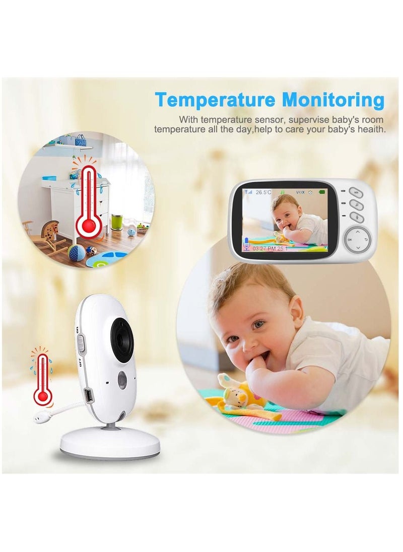 VB603 Video Baby Monitor 2.4G Mother Kids Two-way Audio Night Vision Video Surveillance Cameras With Temperature display Screen