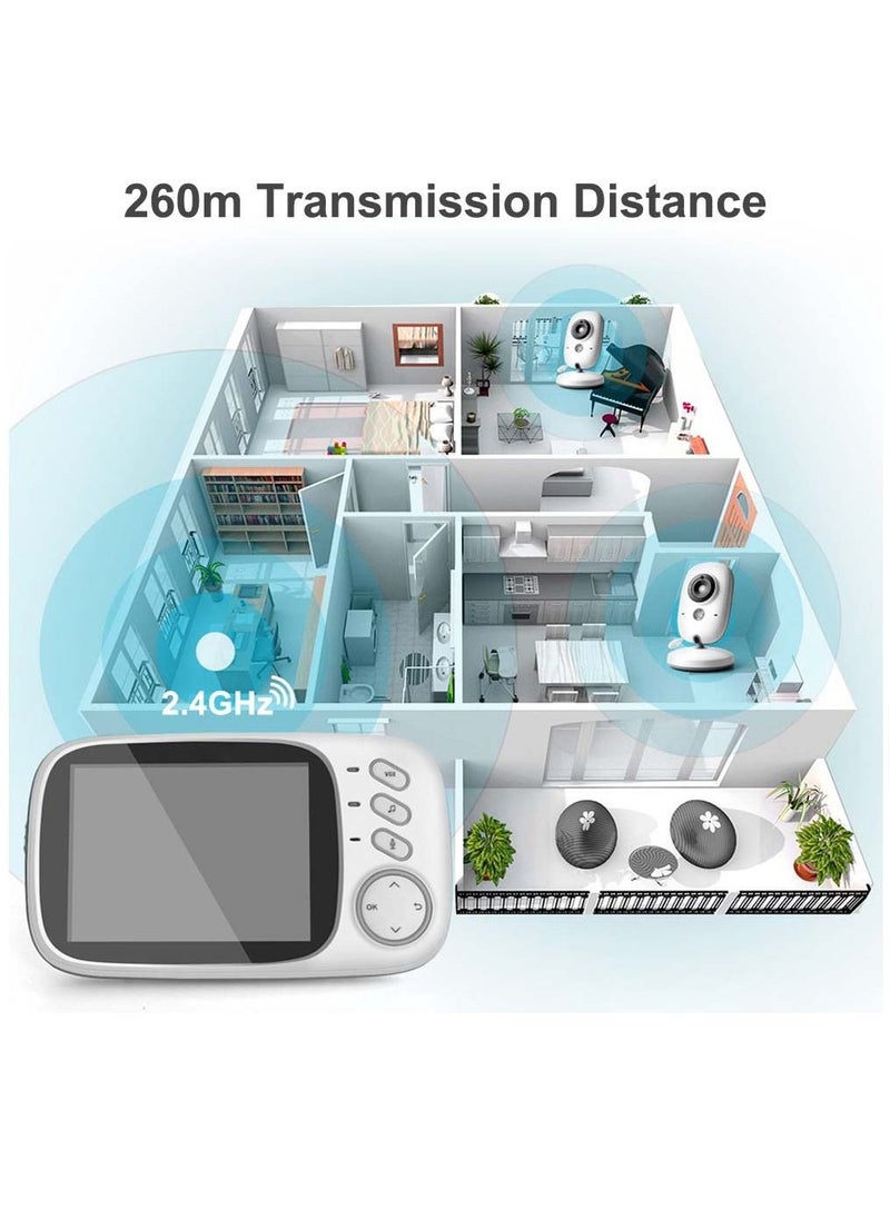 VB603 Video Baby Monitor 2.4G Mother Kids Two-way Audio Night Vision Video Surveillance Cameras With Temperature display Screen