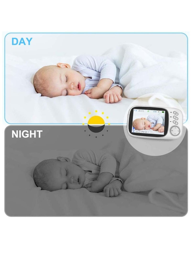 VB603 Video Baby Monitor 2.4G Mother Kids Two-way Audio Night Vision Video Surveillance Cameras With Temperature display Screen
