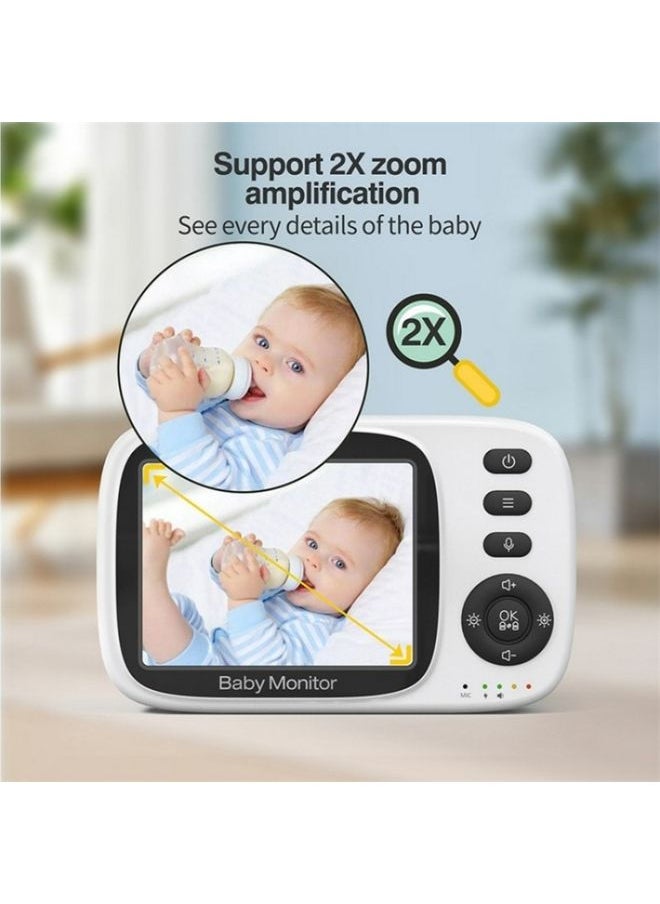 MC632A 2 Way Voice Talk Temperature Monitoring Baby Camera 3.2 inch Screen Baby Monitor(UK Plug)