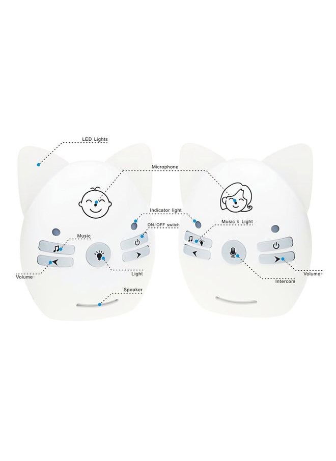 V30 Wireless Audio Baby Monitor Support Voice Monitoring + Intercom + Night Light without Battery, Plug Type:AU Plug(Blue)