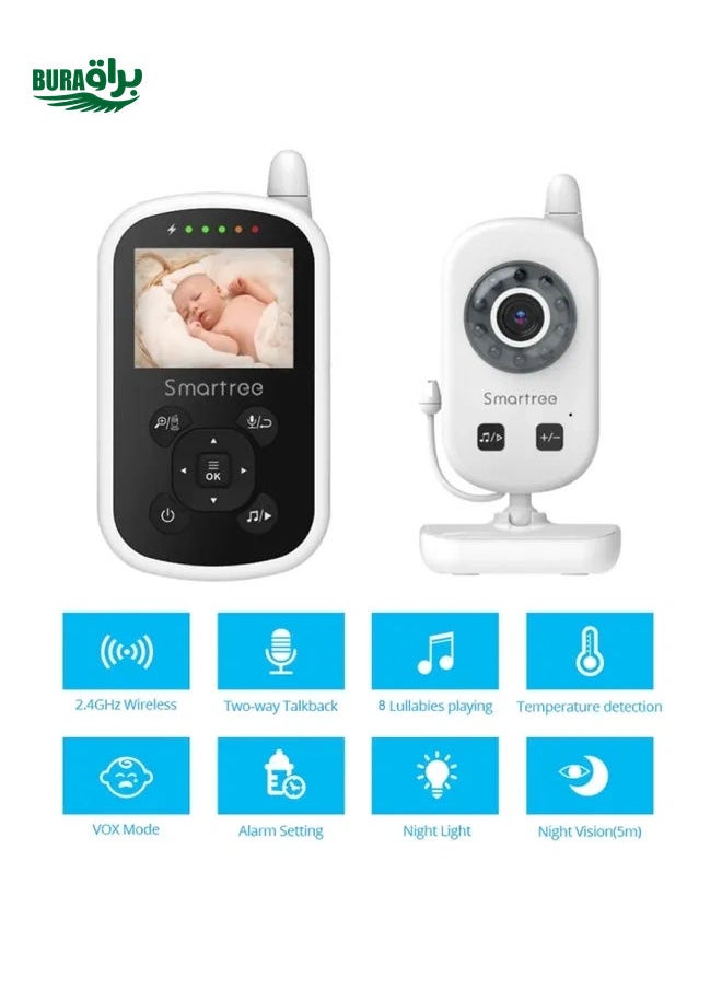 UU24 2.4 Inch Wireless Baby Monitor Camera Temperature Monitor 2 Way Audio VOX Lullaby EU Plug