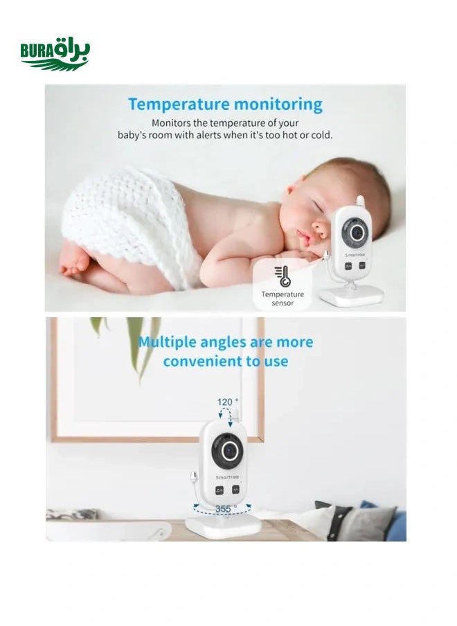 UU24 2.4 Inch Wireless Baby Monitor Camera Temperature Monitor 2 Way Audio VOX Lullaby EU Plug