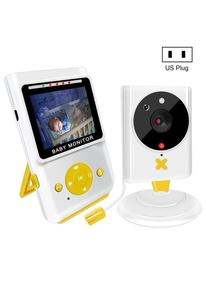 855P 2.4 inch Home Wireless Yellow Baby Monitor with Baby Surveillance Camera(US Plug)