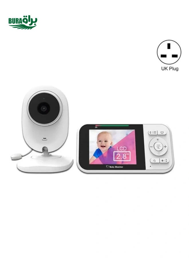 Temperature Detection 2 Way Voice Baby Security Video Camera 2.8-inch LCD Baby Monitor(UK Plug)