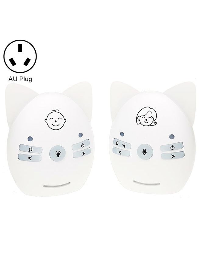 V30 Wireless Audio Baby Monitor Support Voice Monitoring + Intercom + Night Light without Battery, Plug Type:AU Plug(White)