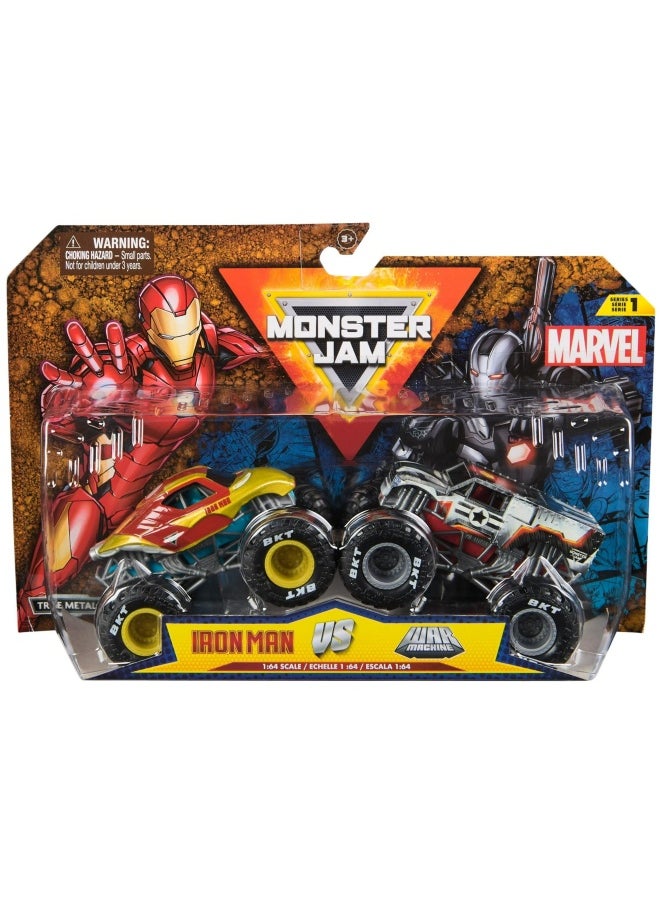 Monster Jam Marvel Iron Man Vs. War Machine Die-Cast Monster Trucks