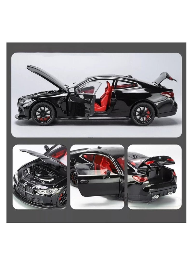 1:24 M4 Coupe Alloy Sports Car Model Diecast Metal Toy Racing Car Vehicles Model Simulation Sound Light Collection kids Gift