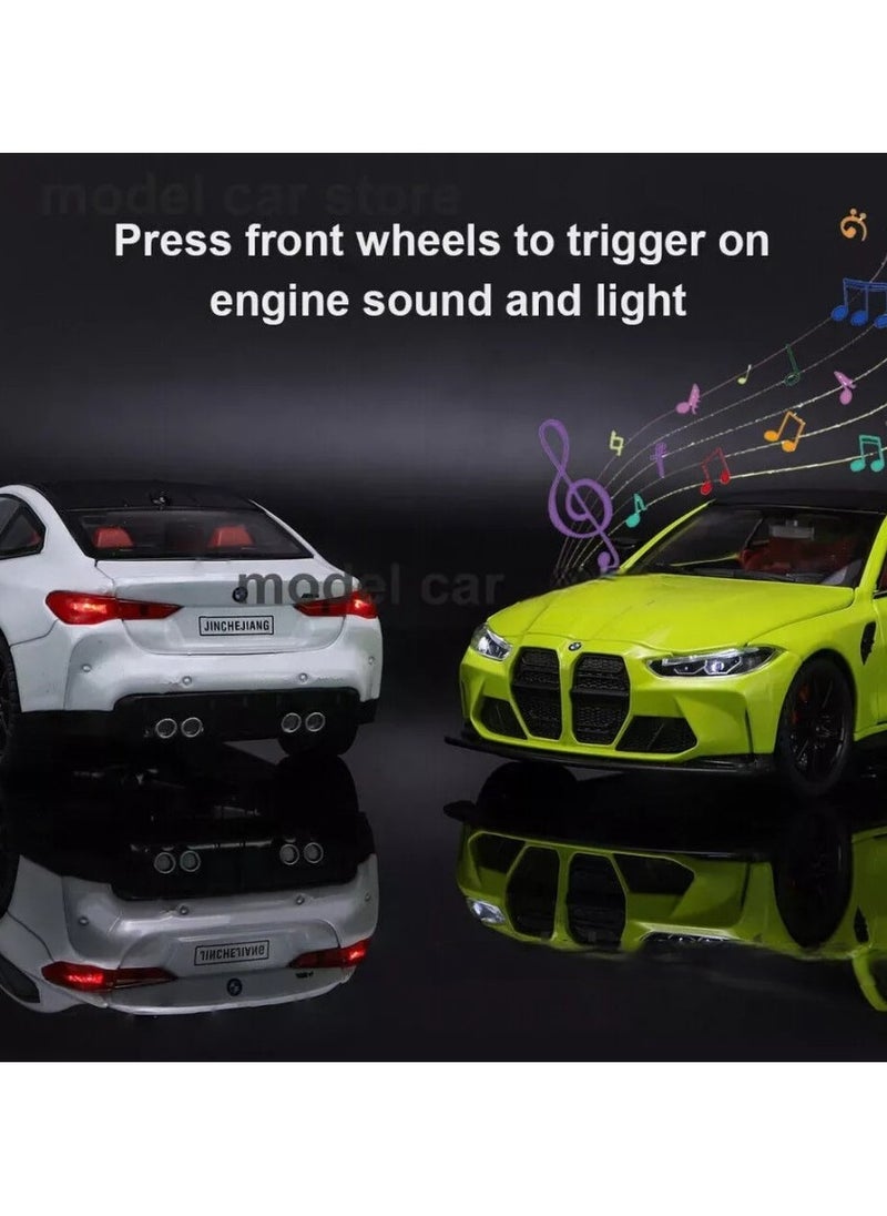 1:24 M4 Coupe Alloy Sports Car Model Diecast Metal Toy Racing Car Vehicles Model Simulation Sound Light Collection kids Gift