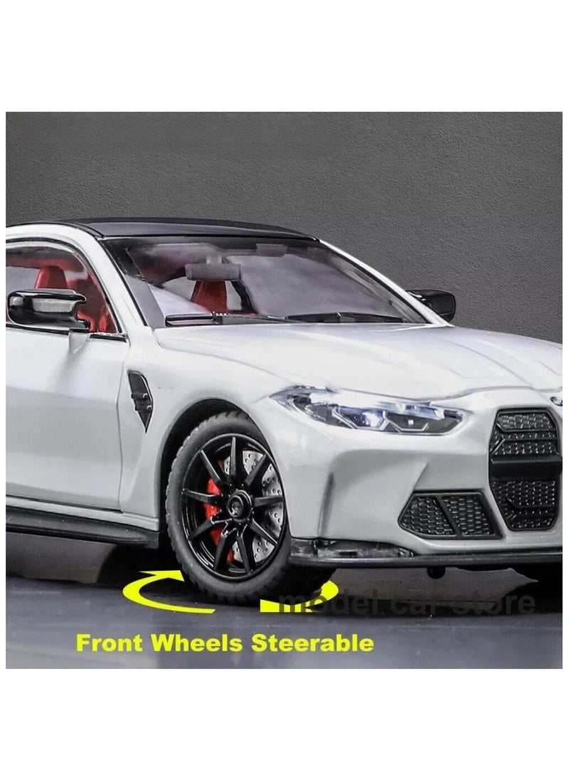 1:24 M4 Coupe Alloy Sports Car Model Diecast Metal Toy Racing Car Vehicles Model Simulation Sound Light Collection kids Gift