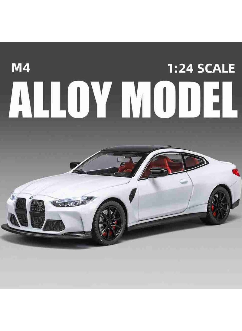 1:24 M4 Coupe Alloy Sports Car Model Diecast Metal Toy Racing Car Vehicles Model Simulation Sound Light Collection kids Gift