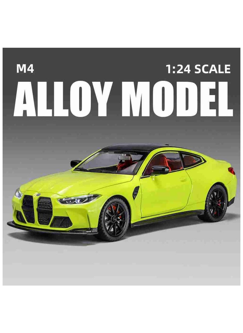 1:24 M4 Coupe Alloy Sports Car Model Diecast Metal Toy Racing Car Vehicles Model Simulation Sound Light Collection kids Gift