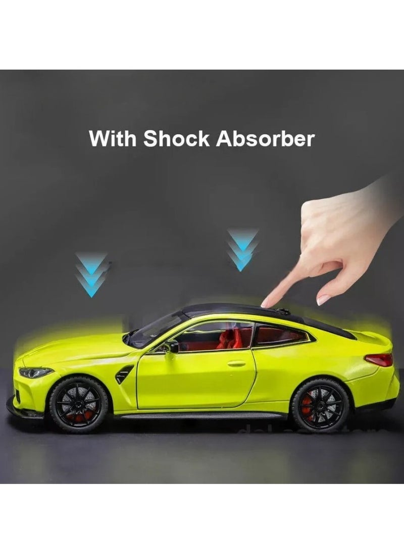 1:24 M4 Coupe Alloy Sports Car Model Diecast Metal Toy Racing Car Vehicles Model Simulation Sound Light Collection kids Gift