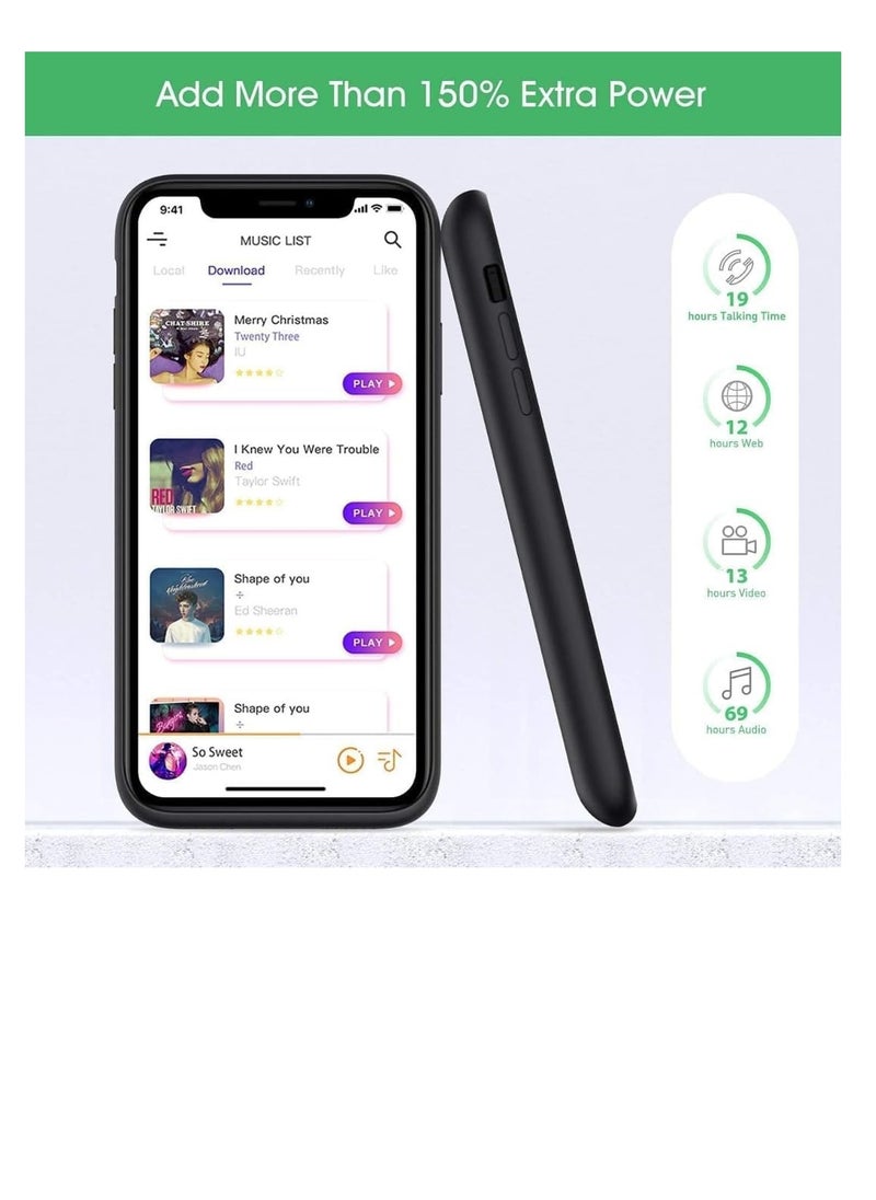 11 Pro Max Battery Case: 4500mAh Power Backup Cover for Ultimate Protection & Portable Charging, Sleek Black Design, Perfect for On-the-Go Power Needs