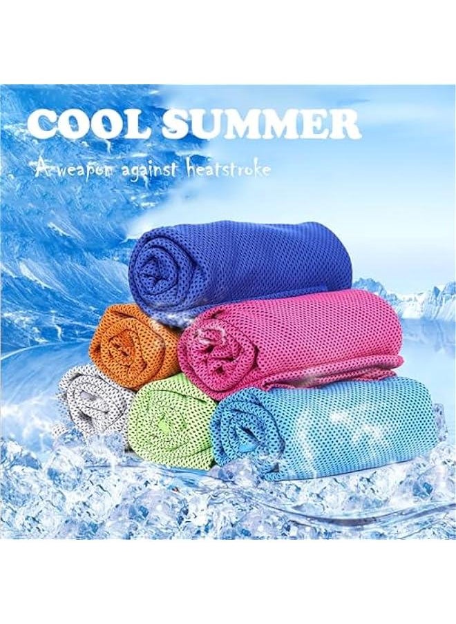 10 Pack Microfiber Cooling Towels for Neck Sports Gym Workout Cooling Towel, Fast Drying Super Absorbent Compact Lightweight for Climbing Camping Travel Beach Swimming Backpacking