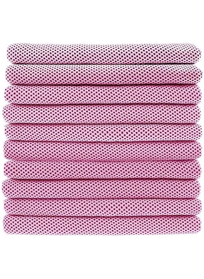 10 Pack Microfiber Cooling Towels for Neck Sports Gym Workout Cooling Towel, Fast Drying Super Absorbent Compact Lightweight for Climbing Camping Travel Beach Swimming Backpacking