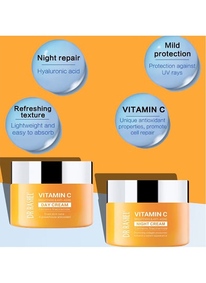 DR. RASHEL Set Of 5 Vitamin C Face Serum, Eye Serum, Day Cream, Night Cream And Face Cream