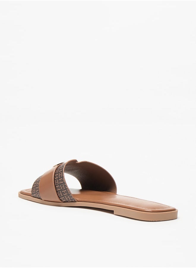 Logo Accent Slip-On Flat Sandals