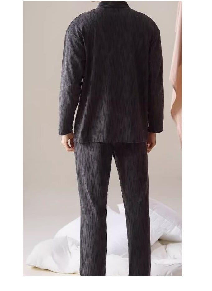 Men's Pure Cotton Casual Long Sleeved Long Pants High-End Home Clothing Can Be Worn As An Outerwear Set