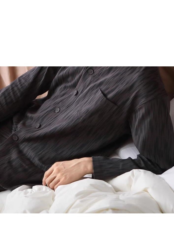 Men's Pure Cotton Casual Long Sleeved Long Pants High-End Home Clothing Can Be Worn As An Outerwear Set