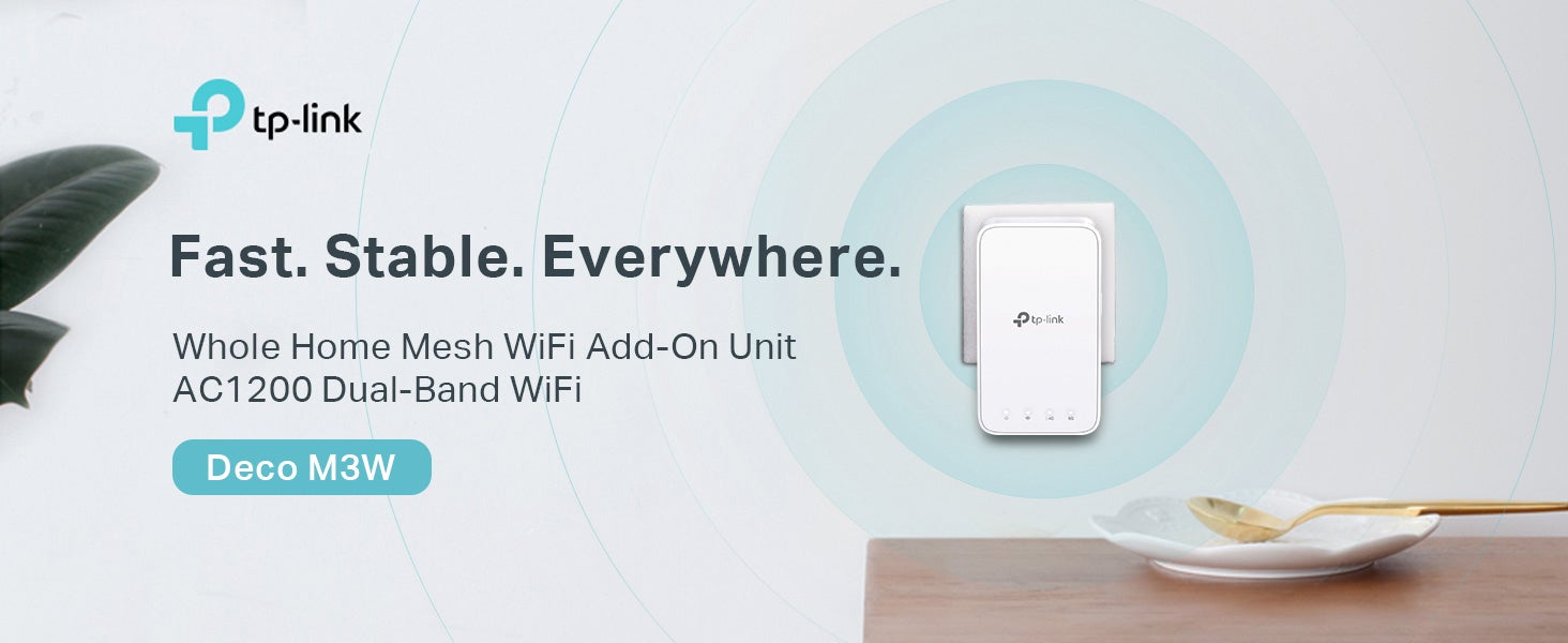 Deco M3W Whole Home Mesh WiFi System– Seamless Roaming, Deco Add-On UnitAdaptive Routing, Compact Plug-in Design, Up to 1500 Sq. ft, Only Works with  Deco Mesh WiFi White