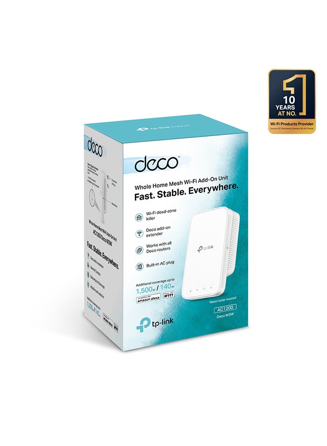 Deco M3W Whole Home Mesh WiFi System– Seamless Roaming, Deco Add-On UnitAdaptive Routing, Compact Plug-in Design, Up to 1500 Sq. ft, Only Works with  Deco Mesh WiFi White