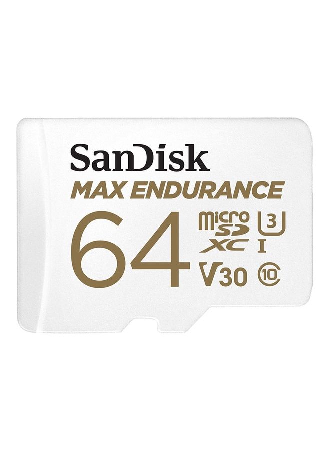 MAX ENDURANCE microSDXC Card With Adapter For Home Security Cameras And Dash Cams 64 GB