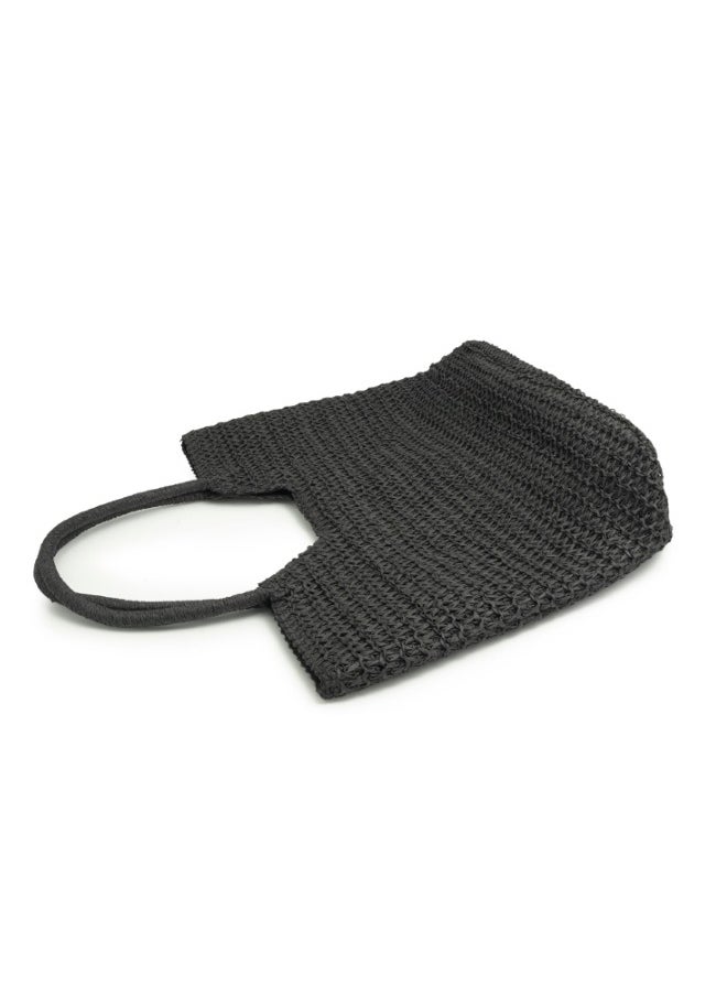 Classic Black Woven Tote Bag