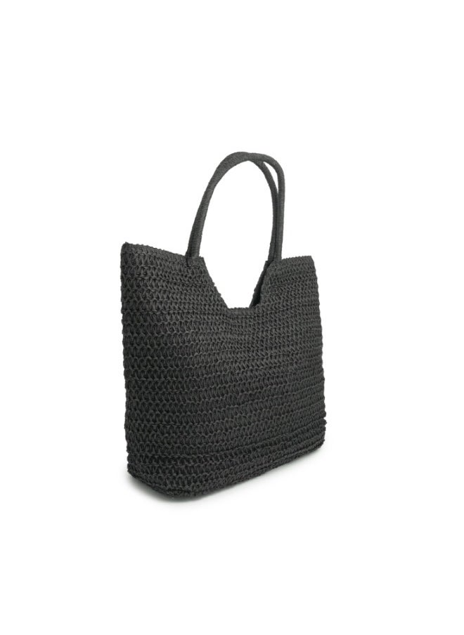 Classic Black Woven Tote Bag