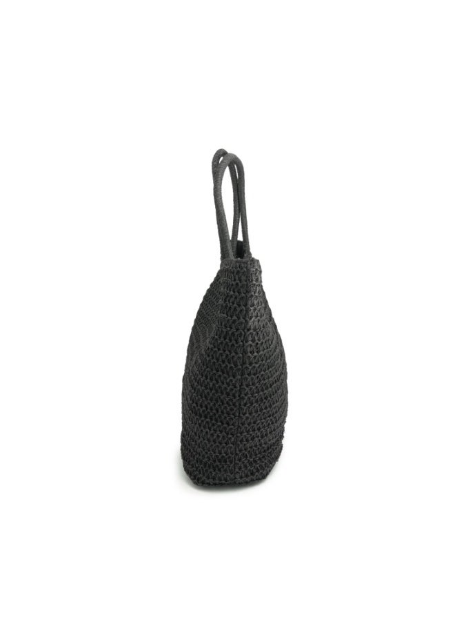 Classic Black Woven Tote Bag