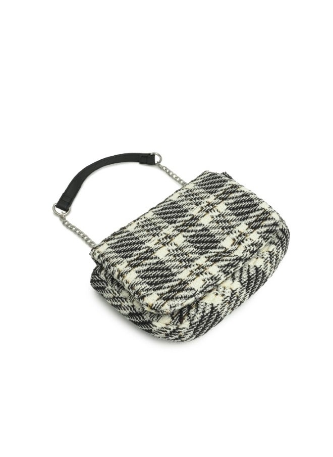 Plaid Chain Strap Crossbody Bag