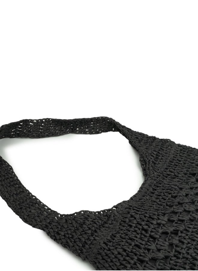 Black Crochet Shoulder Bag