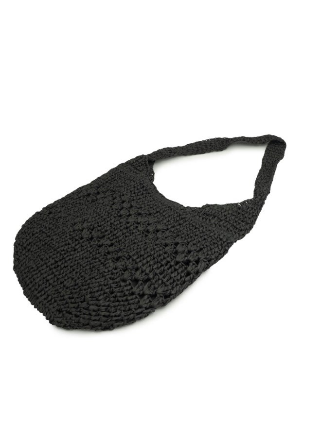 Black Crochet Shoulder Bag