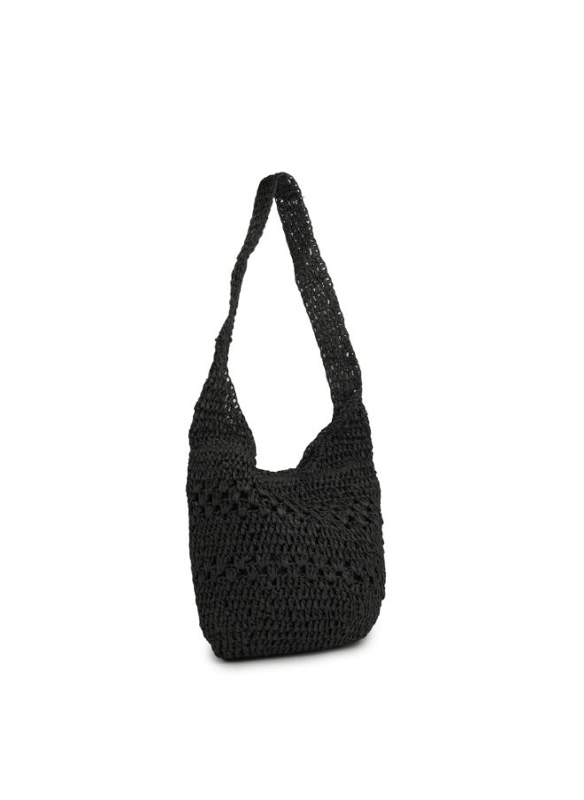 Black Crochet Shoulder Bag