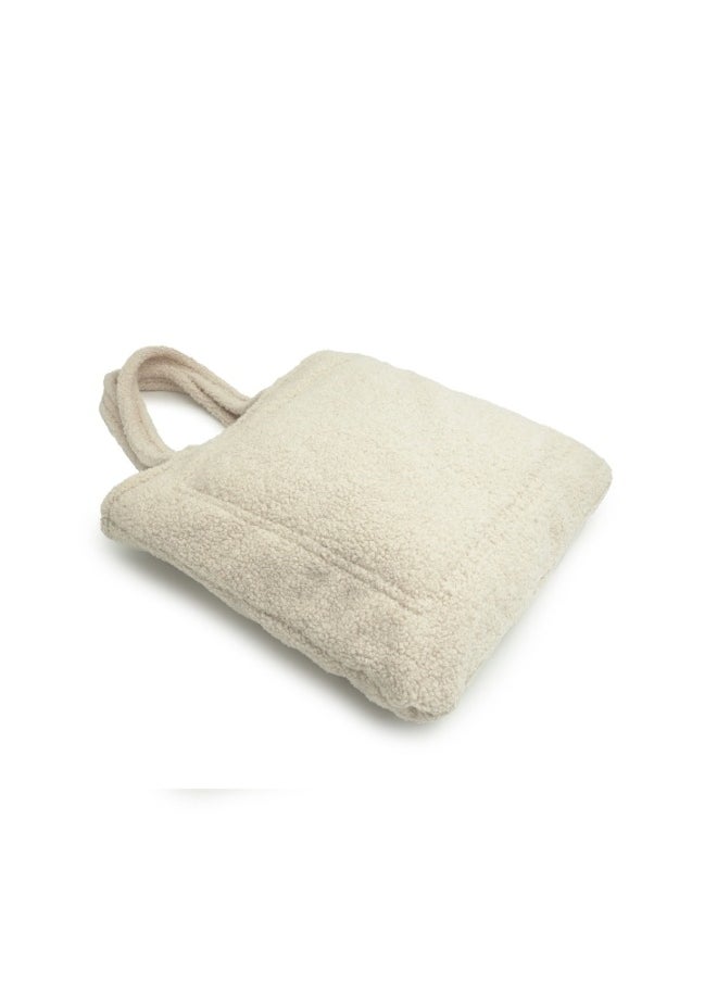 Cream Sherpa Tote Bag