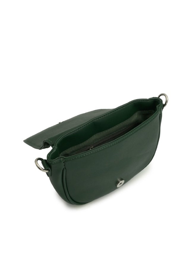 Elegant Green Shoulder Bag with Knotted Strap