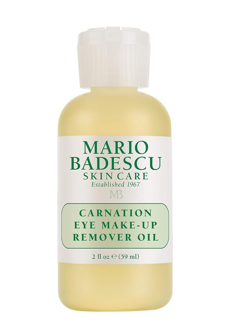 Mario Badescu Carnation Eye Makeup Remover Oil, Ideal for Combination, Dry or Sensitive Skin, Cleansing and Moisturizing Waterproof Mascara Remover with Sesame Seed Oil, 2 Oz