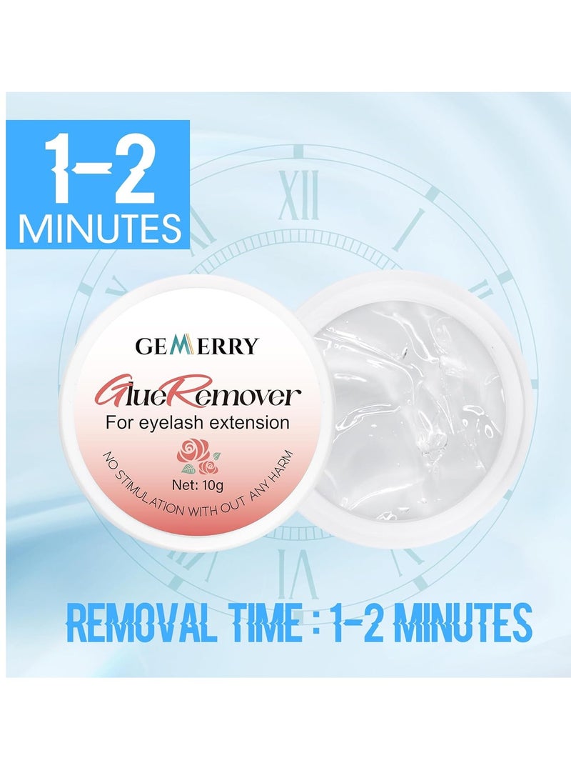 GEMERRY Lash Extension Remover 10g Cream Eyelash Extension Remover Gentle Formula Lash Glue Remover for Sensitive Skin Quick Disslove Lash Remover for Lash Extensions(Rose)