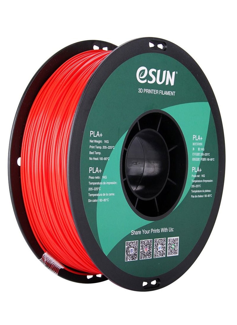 Esun 3D Printer Filament PLA+ 1.75 mm Dimensional Accuracy +/- 0.05 mm 1 Kg (2.2 lbs) Spool 3D Printing Material for 3D Printers – Red