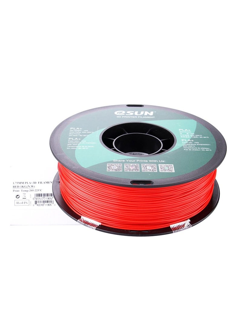 Esun 3D Printer Filament PLA+ 1.75 mm Dimensional Accuracy +/- 0.05 mm 1 Kg (2.2 lbs) Spool 3D Printing Material for 3D Printers – Red